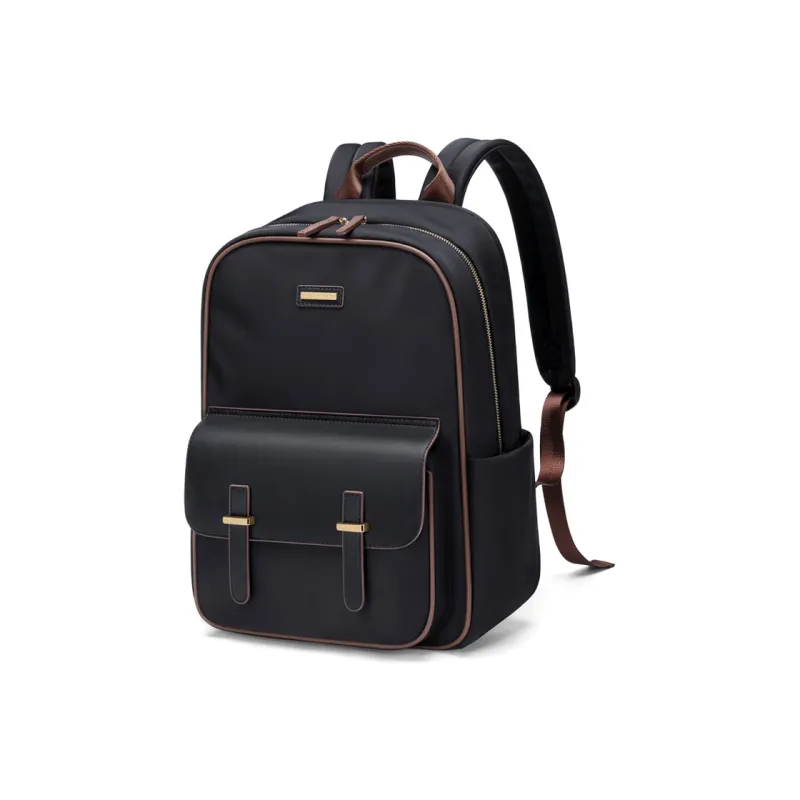 GOLF Fabric Synthetic Leather Backpack Large Size Women's Apricot/Elegant Black-6