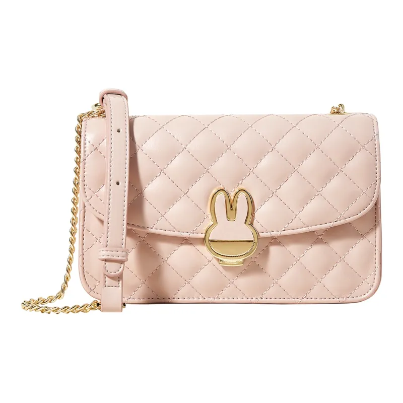 Miffy PU Small Square Bag Shoulder Bag Women's Ecru/Pink/Black-7