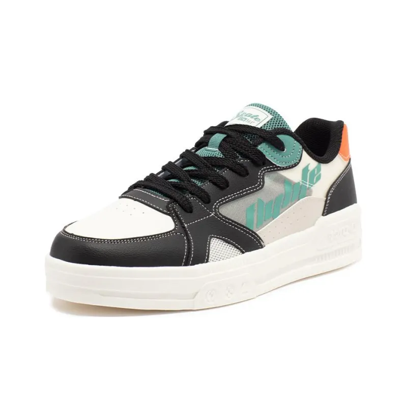 361° Anti-Slip Wear-Resistant Low-Top Skateboard Shoes Men's Black Cyan-1