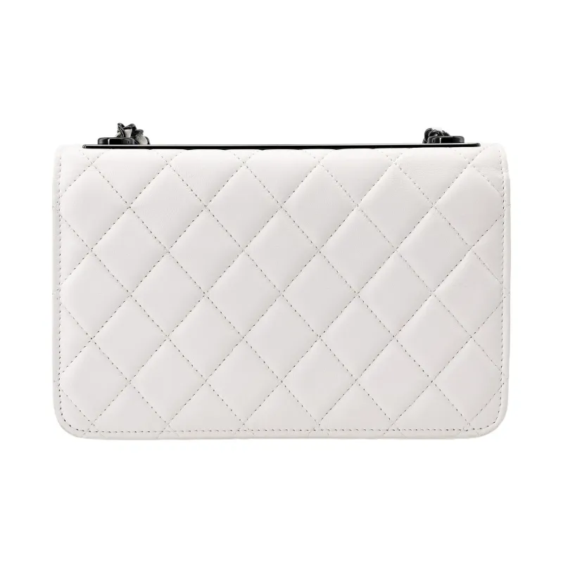 CHANEL Trendy CcWOC Sheepskin Wallet, Crossbody Bag, Shoulder Bag Women's White-2
