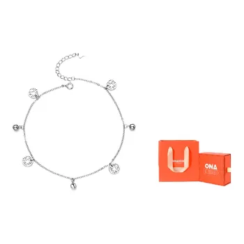 Onakiiko S925 Silver Anklet #Good Luck Women's