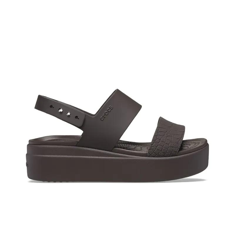 Crocs Brooklyn Croco Low Espresso Sandal 'Brown' Women's-1