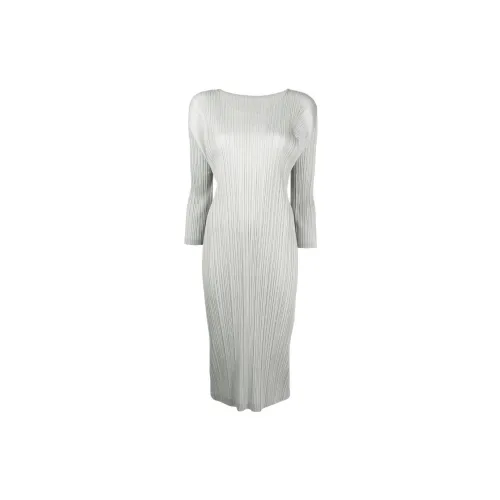 PLEATS PLEASE ISSEY MIYAKE Long-Sleeved Dresses Women's Gray