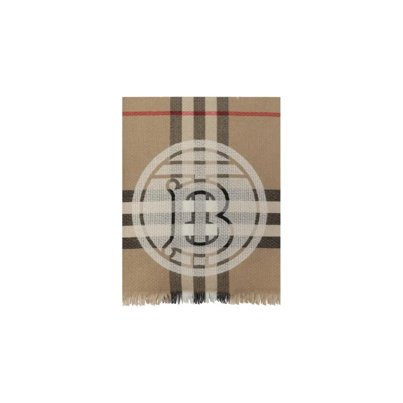 Burberry Logo Detailed Checked Scarf-1