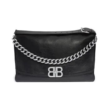 Balenciaga Bb Soft Large Flap Bag Black