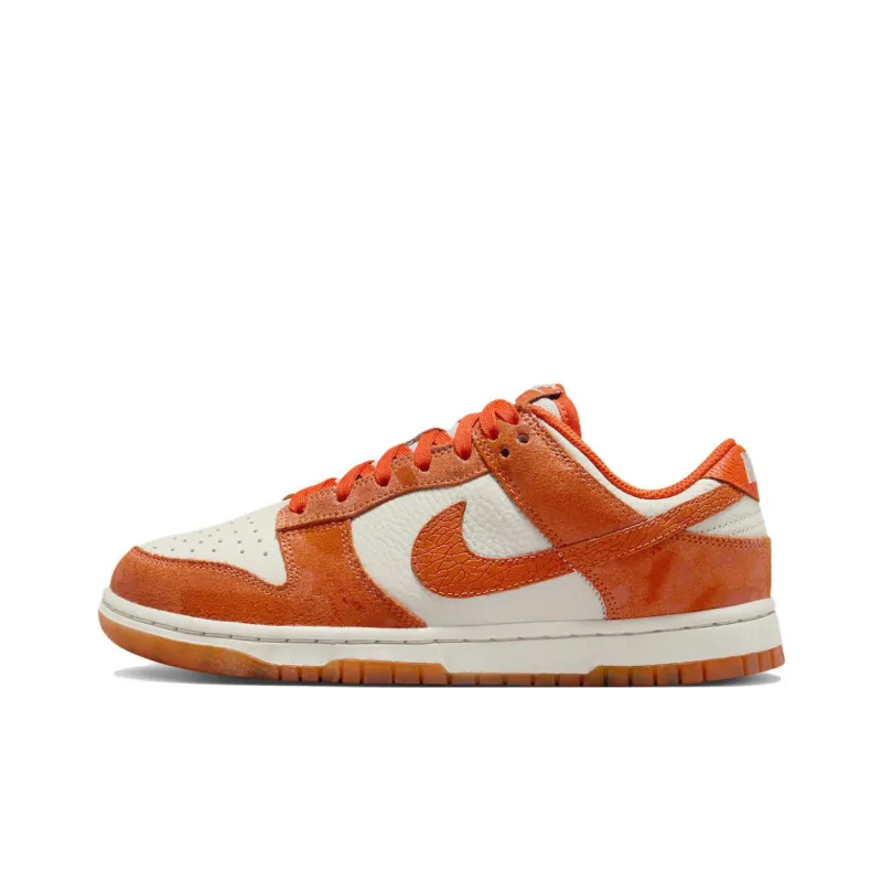 Nike Dunk 'Cracked Orange' Durable Breathable Low-Top Skateboard Shoes Women's White Orange-0