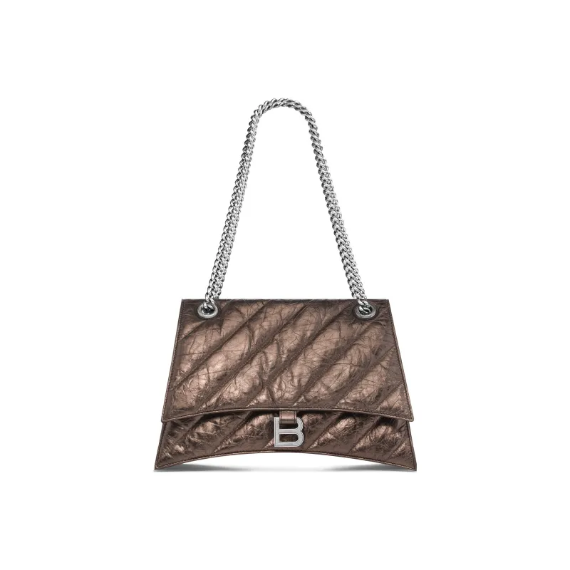Balenciaga Crused Quilted Medium Chain Bag Metallized Bronze-4
