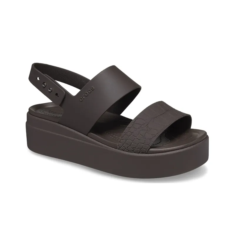 Crocs Brooklyn Croco Low Espresso Sandal 'Brown' Women's-2