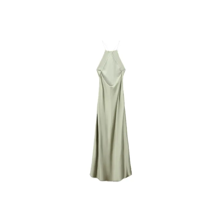 ZARA Slip Dresses Women's Gray Green-1