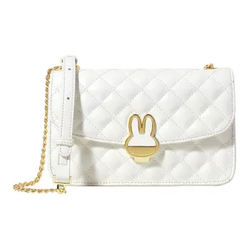 Miffy PU Small Square Bag Shoulder Bag Women's Ecru/Pink/Black