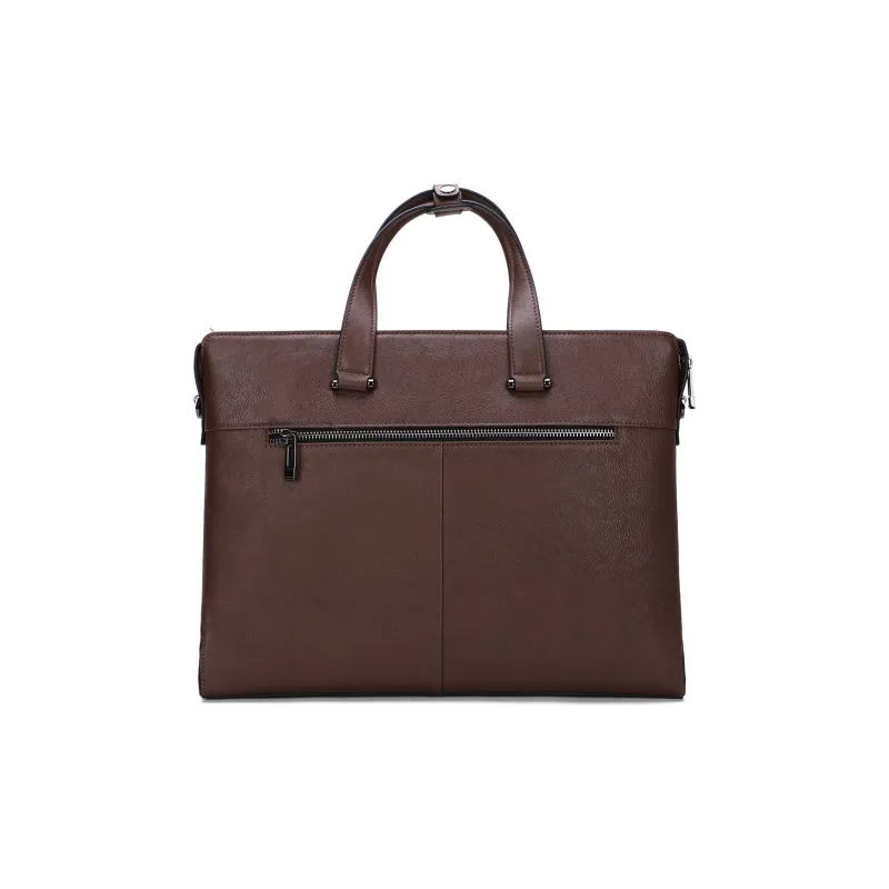 ELLE HOMME Top Grain Cow Leather Handbag, Shoulder Bag, Crossbody Bag Unisex Solid Color-2