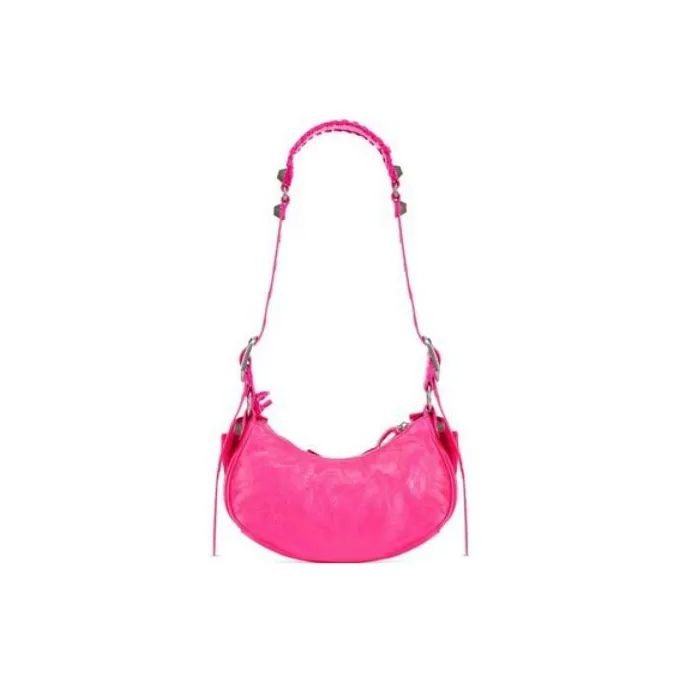 Balenciaga Le Cagole Sheepskin Crossbody Bag Shoulder Bag Mini Women's Neon Pink-3