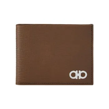 FERRAGAMO GANCINI Calfskin Wallet Men's Brown