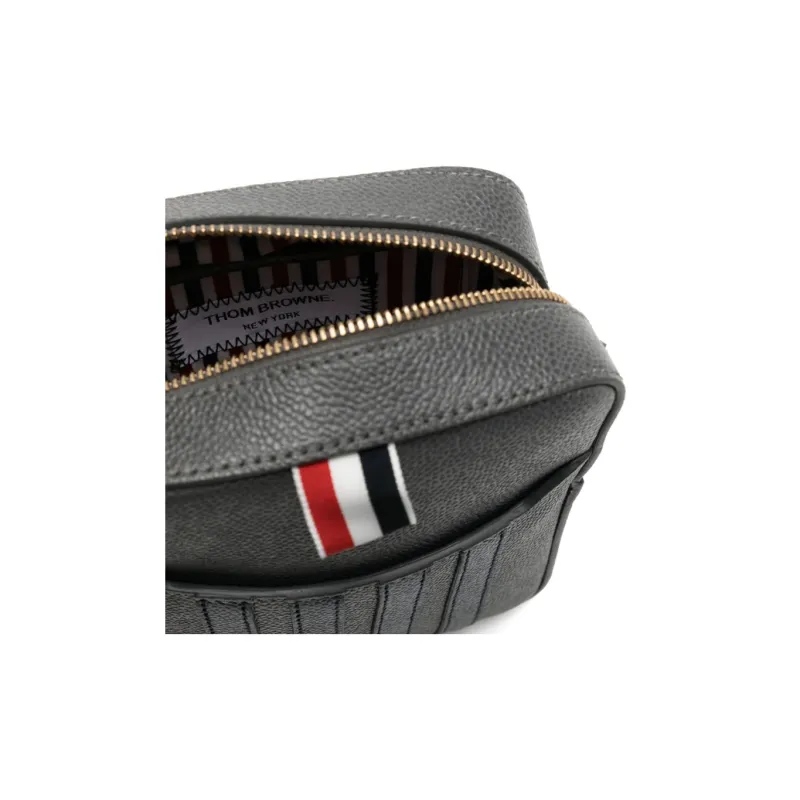THOM BROWNE· Cow Leather Messenger Bag Shoulder Bag Crossbody Bag Men's Charcoal Gray-2