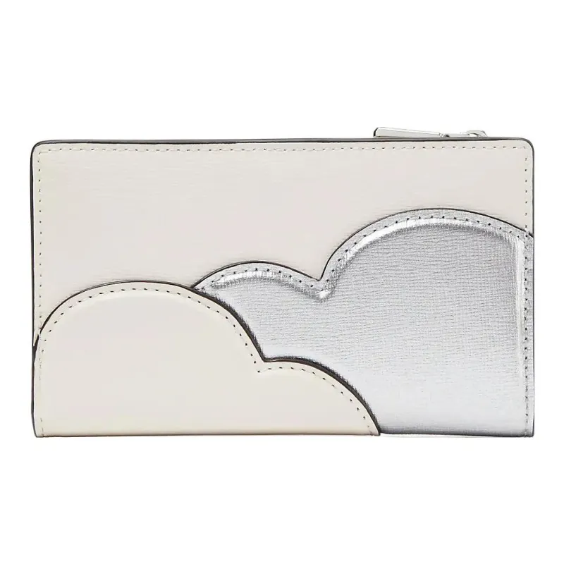Kate Spade Leather Card Holders Coin Purses Wallets Small Size Women's Gray-1
