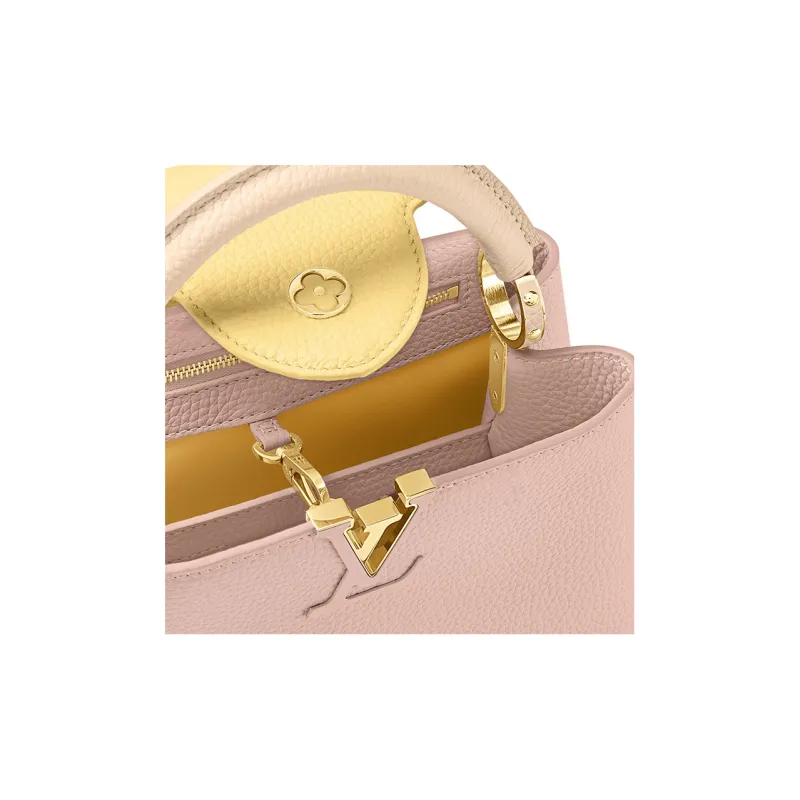 LOUIS VUITTON Capucines Cow Leather Shoulder Bag, Crossbody Bag, Handbag Trumpets Women's Pink-4