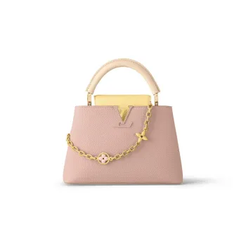 LOUIS VUITTON Capucines Cow Leather Shoulder Bag, Crossbody Bag, Handbag Trumpets Women's Pink