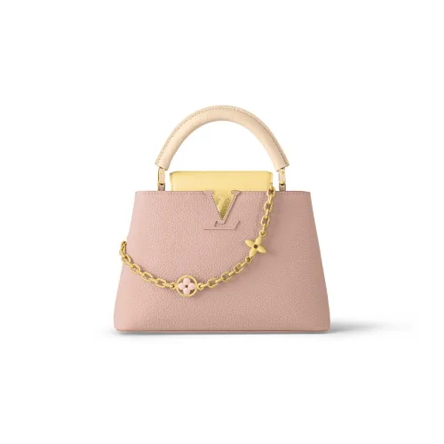 LOUIS VUITTON Capucines Cow Leather Shoulder Bag, Crossbody Bag, Handbag Trumpets Women's Pink
