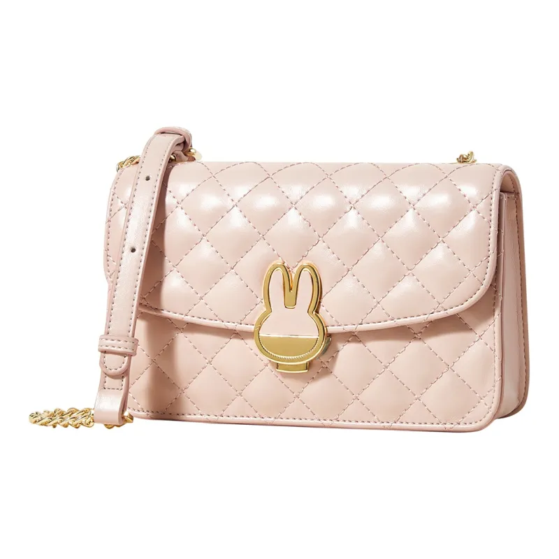 Miffy PU Small Square Bag Shoulder Bag Women's Ecru/Pink/Black-8