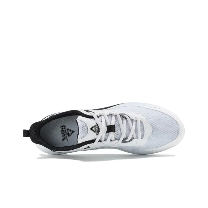 PEAK Anti Slip And Wear Resistant Breathable Low Top Sports Casual Shoes Men's White Black-2