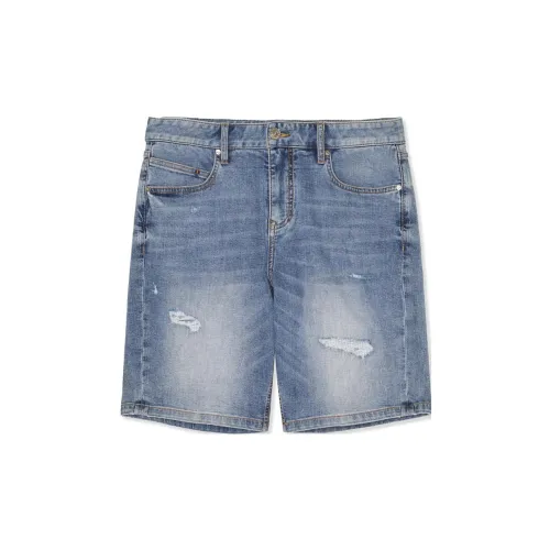 Cabbeen Denim Shorts Men Blue