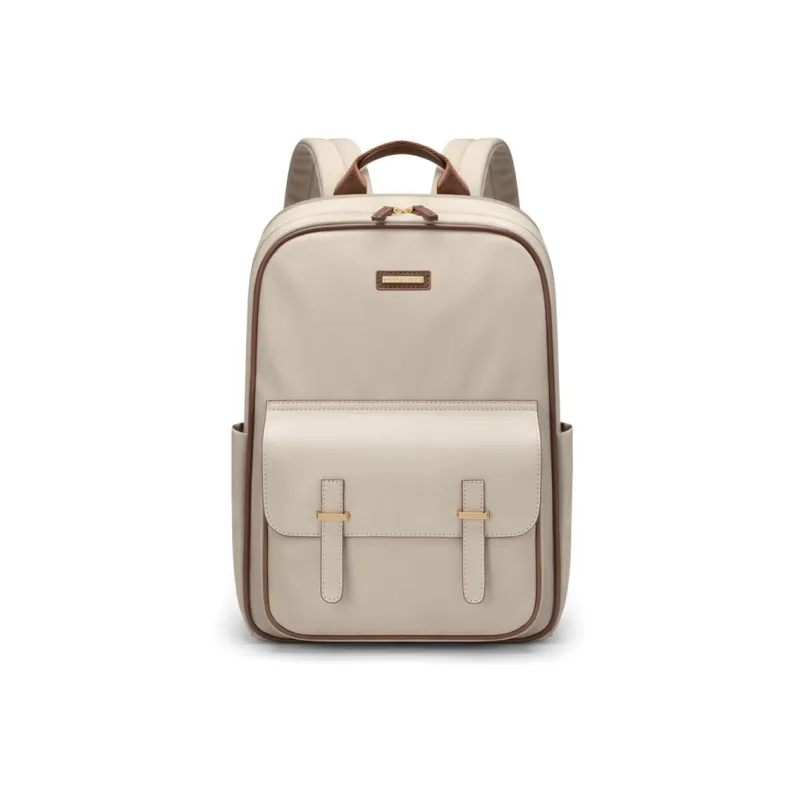 GOLF Fabric Synthetic Leather Backpack Large Size Women's Apricot/Elegant Black-1