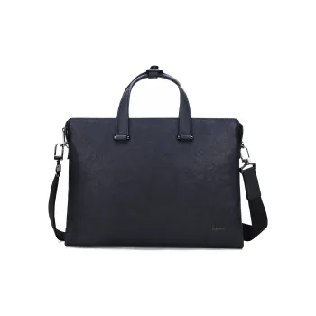 ELLE HOMME Top Grain Cow Leather Handbag, Shoulder Bag, Crossbody Bag Unisex Solid Color