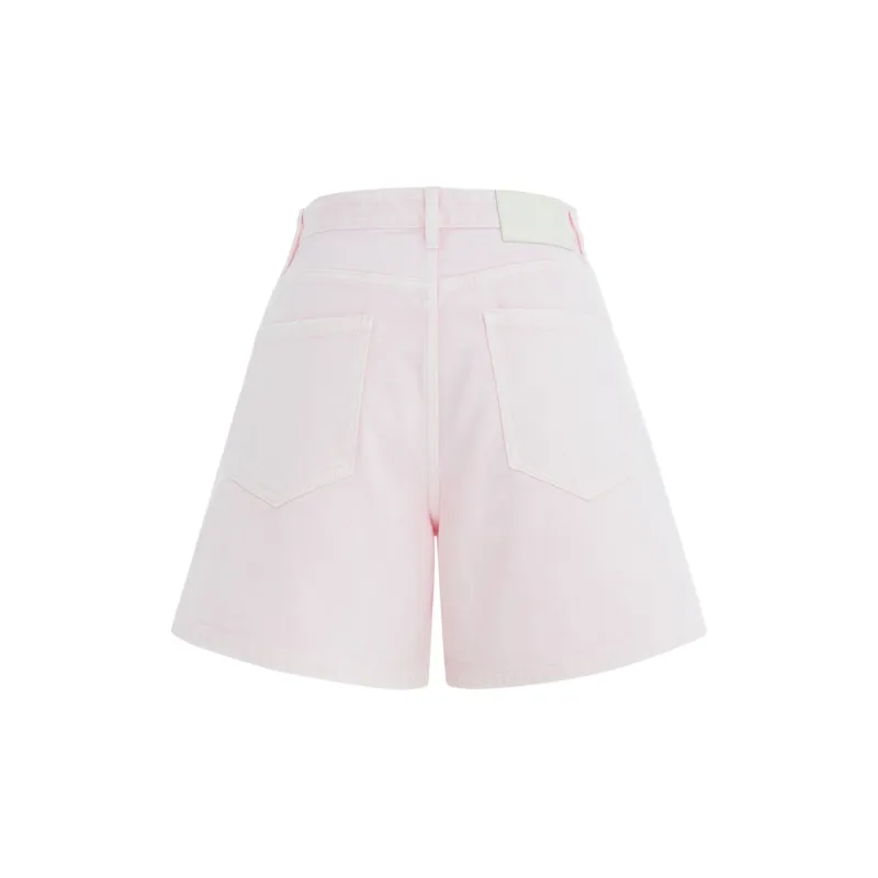 MO&CO Denim Shorts Women's Light Pink-1