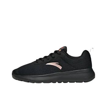 Anta Anti Slip Wear Resistant Low Top Casual Running Shoes Women's Black Gold