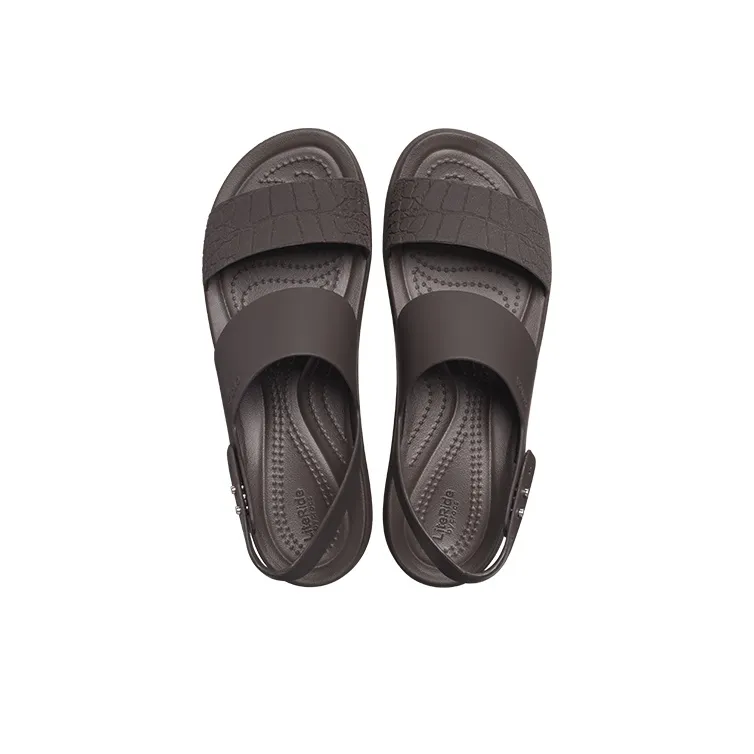 Crocs Brooklyn Croco Low Espresso Sandal 'Brown' Women's-3