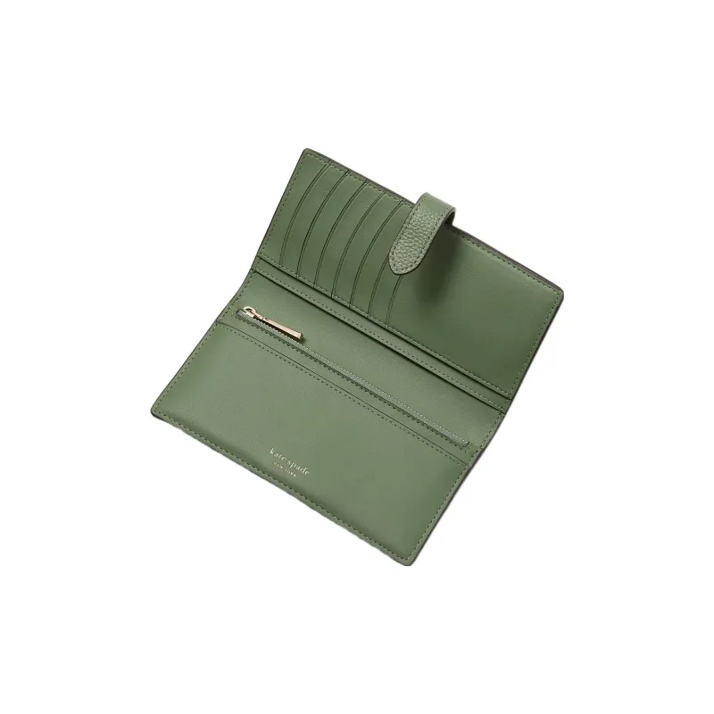 Kate Spade Hudson Leather Card Holder Wallet Small Size Women's Olive Green-2