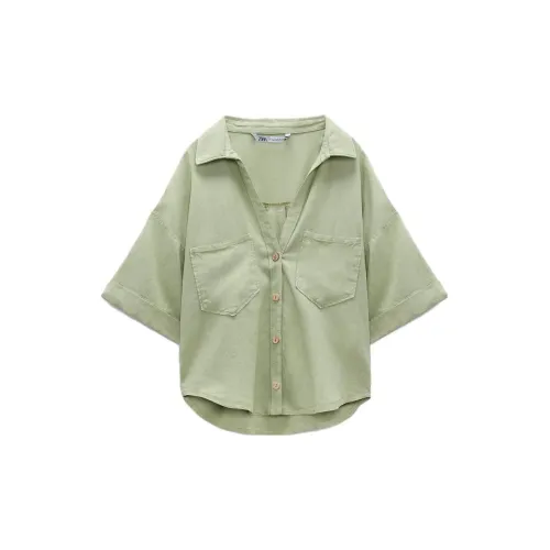 ZARA Shirts Women's Light Khaki