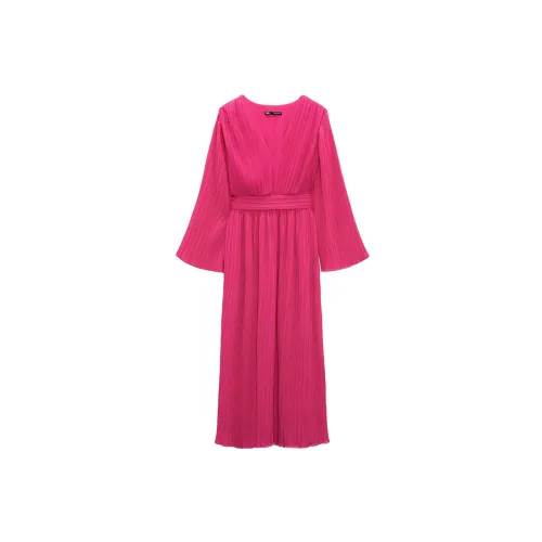 ZARA Long-Sleeved Dresses Women's Dark Fuchsia