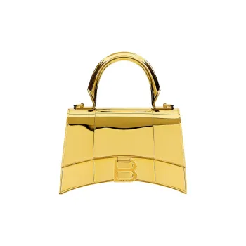 Balenciaga Hourglass Brass Handbag Extra Small Women's Gold