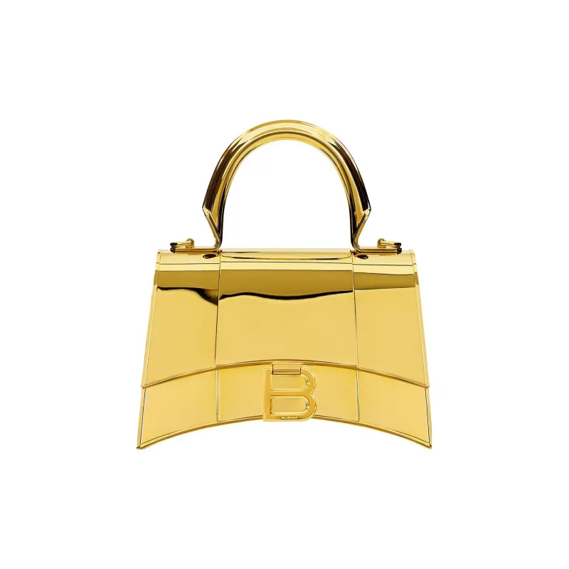 Balenciaga Hourglass Brass Handbag Extra Small Women's Gold-0