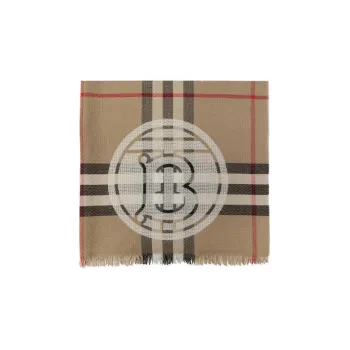 Burberry Logo Detailed Checked Scarf