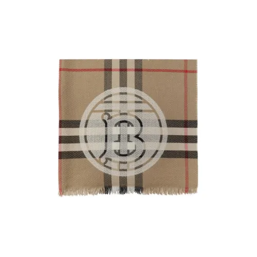 Burberry Logo Detailed Checked Scarf