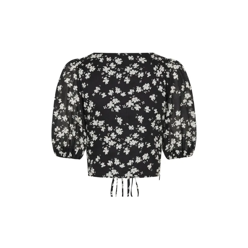 MO&CO Crop Tops Women's Black Sole With Multicolor-1