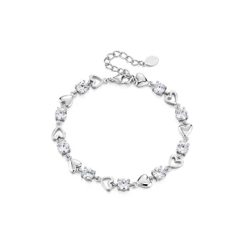 KADER 925 Sterling Silver Bracelets Women's Silver White