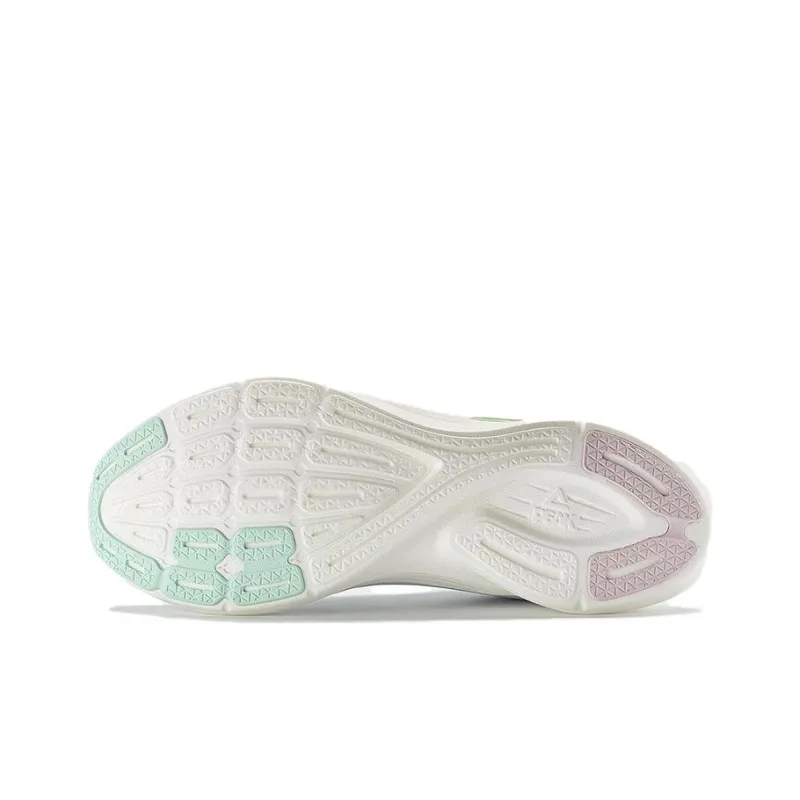 PEAK Cushioning Anti Slip And Wear Resistant Low Top Running Shoes Women's White Green Pink-4