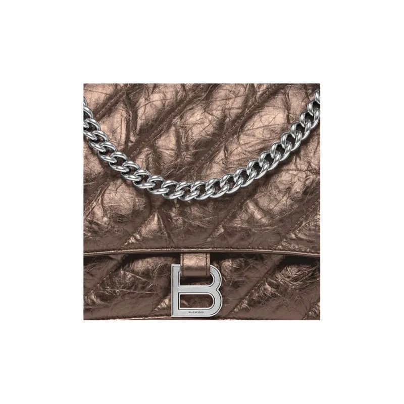 Balenciaga Crused Quilted Medium Chain Bag Metallized Bronze-5