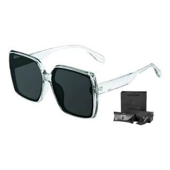 ENFANTIN Sunglasses Unisex Transparent Gray Frame With Gray Black Lens