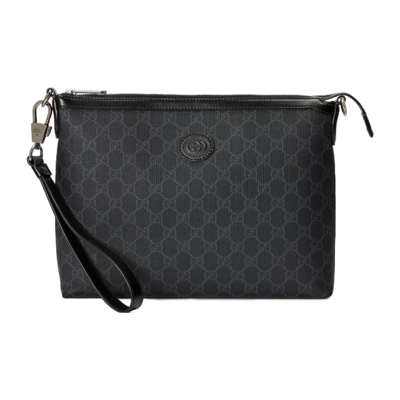 GUCCI Canvas With Leather Crossbody Bag Shoulder Bag Men's Black-0