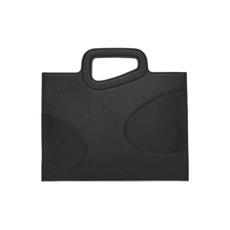 FERRAGAMO Leather Portable Briefcase Men's Black-2
