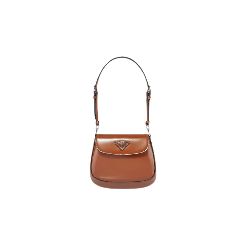 PRADA Cleo Leather Shoulder Bag Handbag Shoulder Bag Women's Brown-0