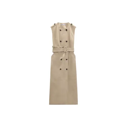 ZARA Sleeveless Dresses Women's Light Whiskey Color