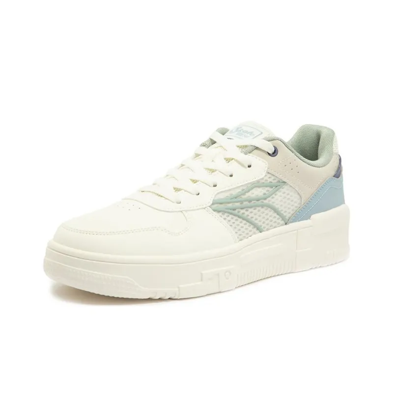 361° Anti Slip And Wear Resistant Breathable Low Top Skateboard Shoes Men's White Teal Blue-1