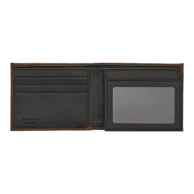 FERRAGAMO GANCINI Calfskin Wallet Men's Brown-3