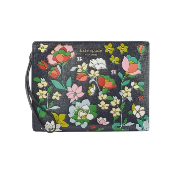Kate Spade Saffiano Leather Wrist Bag Shoulder Bag Clutch Small Size Women's Black