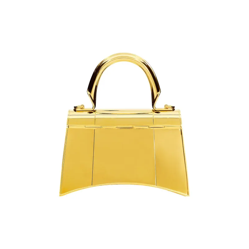 Balenciaga Hourglass Brass Handbag Extra Small Women's Gold-2
